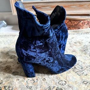 Blue Velvet Booties